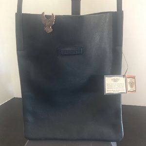 Harley Davidson black leather crossbody bag NWT